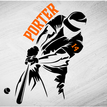 Load image into Gallery viewer, Baseball Batter with Personalized Name and number