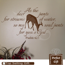 Load image into Gallery viewer, As the deer pants for streams of water, so my soul pants for you o God. Psalm 42:1 With Deer Silhouette -S4