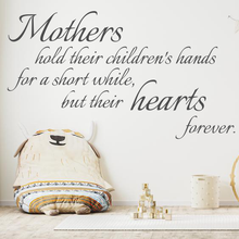 Load image into Gallery viewer, Mothers hold their children's hand for a little while, but their hearts forever.