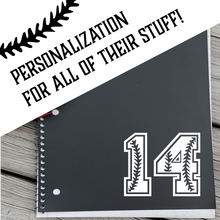 Load image into Gallery viewer, Number with Baseball threads