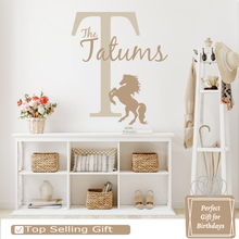 Load image into Gallery viewer, Personalize family name with horse