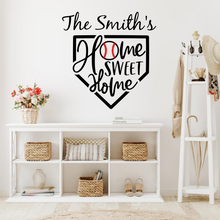 Load image into Gallery viewer, Baseball Home Sweet Home With Family Name