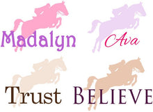 Load image into Gallery viewer, Horse jumping with Personalized name