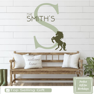 Customized Horse themed entry family name